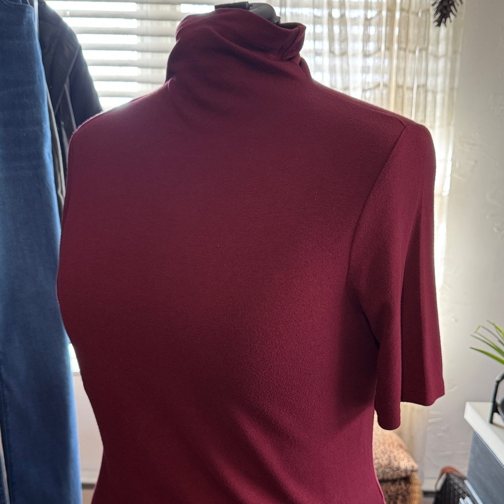 Banana Republic Burgundy Turtleneck Blouse XL
